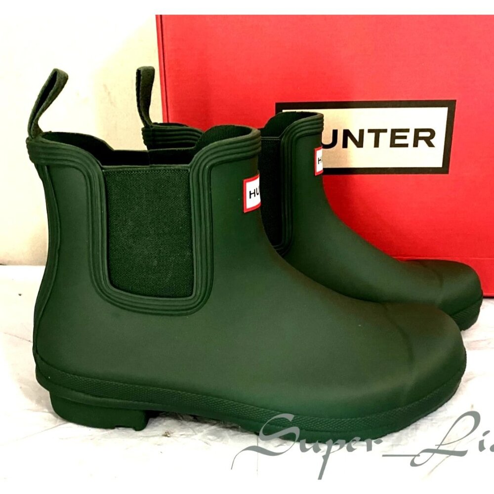 NEW Hunter Women's Original Chelsea Rain Boots, GREEN